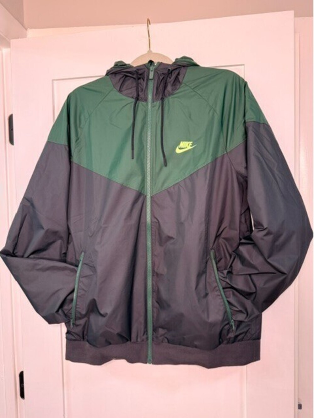 Nike Sportwear Windrunner Men's Hooded Jacket Black Green Full Zip NWT